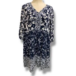 Medium J.Jill Mixed Floral Dress Pullover Boho Flowy Pockets